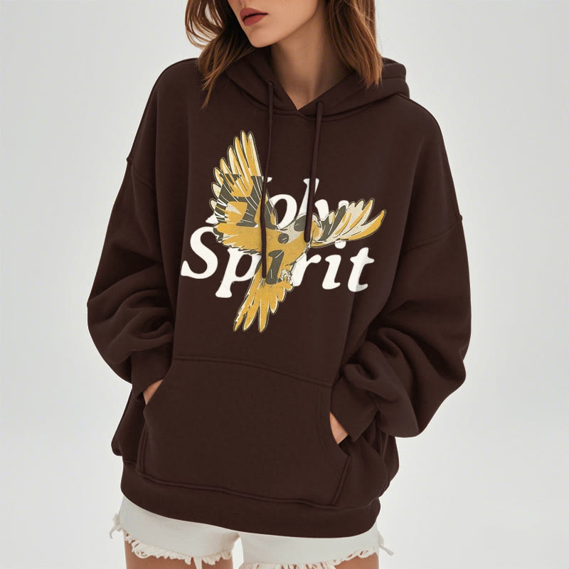 Christianartworkshop Classic Style Holy Spirit Flying Dove Fleece Lined Polyester Hoodie