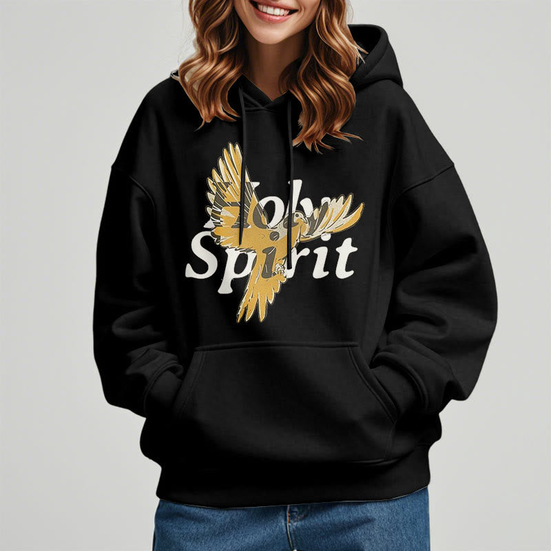 Christianartworkshop Classic Style Holy Spirit Flying Dove Fleece Lined Polyester Hoodie - image 1