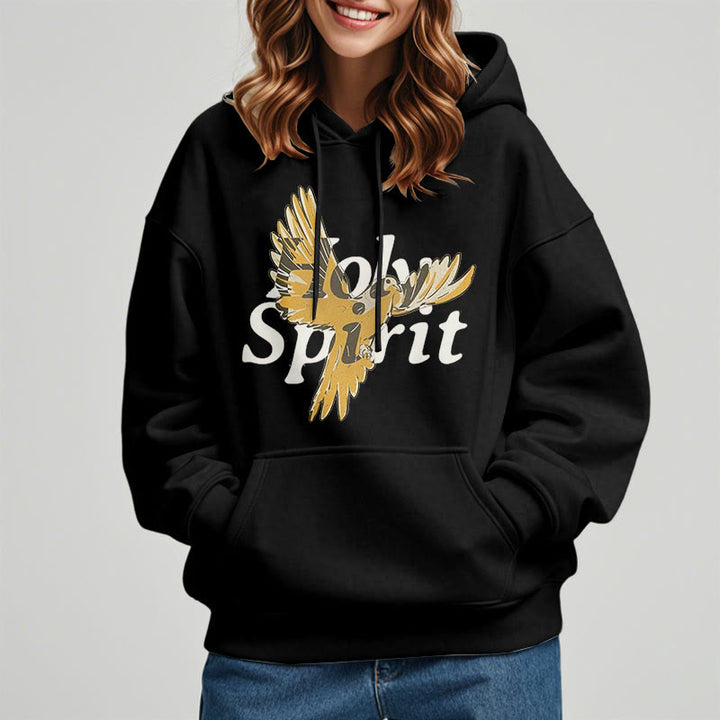 Christianartworkshop Classic Style Holy Spirit Flying Dove Fleece Lined Polyester Hoodie - image 1
