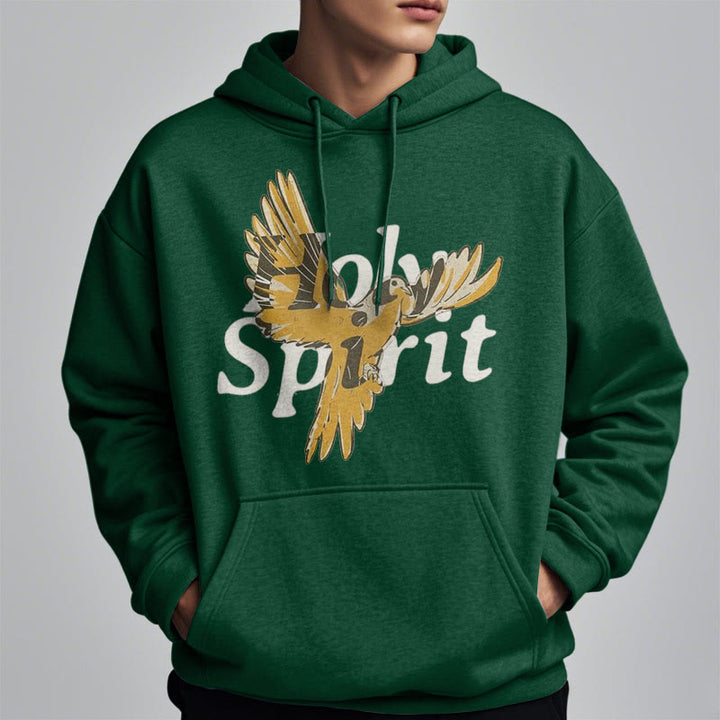 Christianartworkshop Classic Style Holy Spirit Flying Dove Fleece Lined Polyester Hoodie