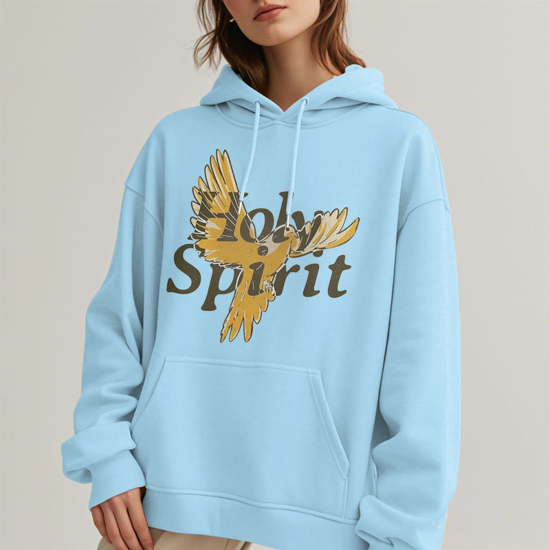 Christianartworkshop Classic Style Holy Spirit Flying Dove Fleece Lined Polyester Hoodie