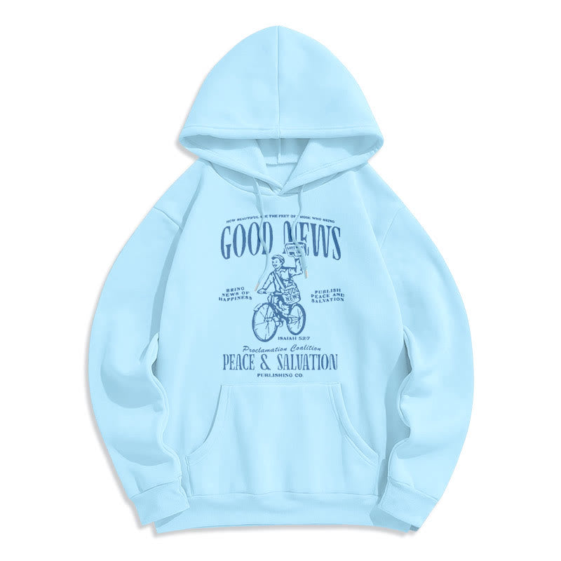 Christianartworkshop Quotation Style Good News Isaiah 52:7 Fleece Lined Polyester Hoodie