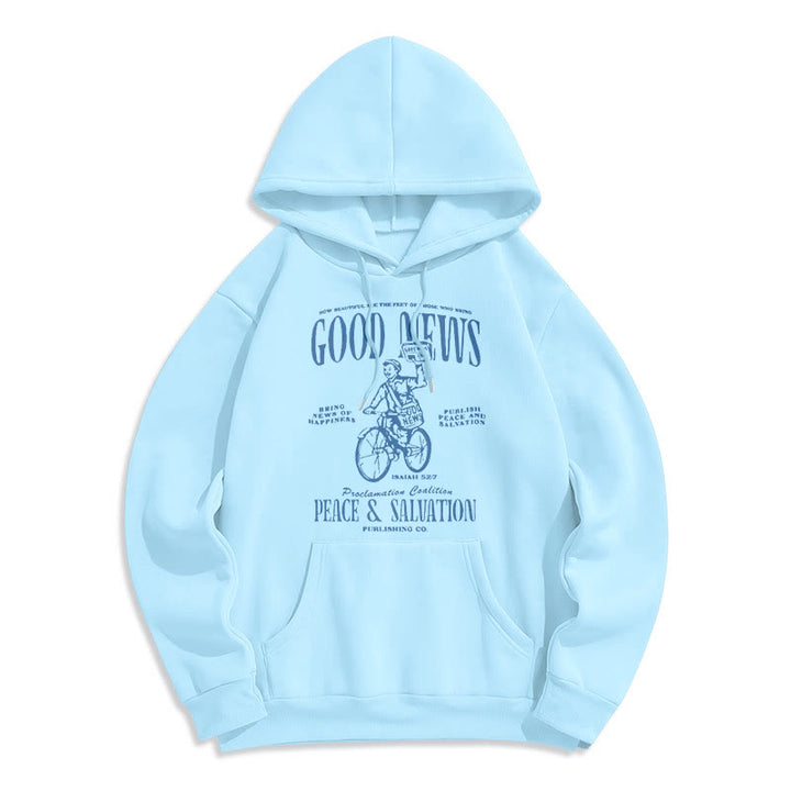 Christianartworkshop Quotation Style Good News Isaiah 52:7 Fleece Lined Polyester Hoodie