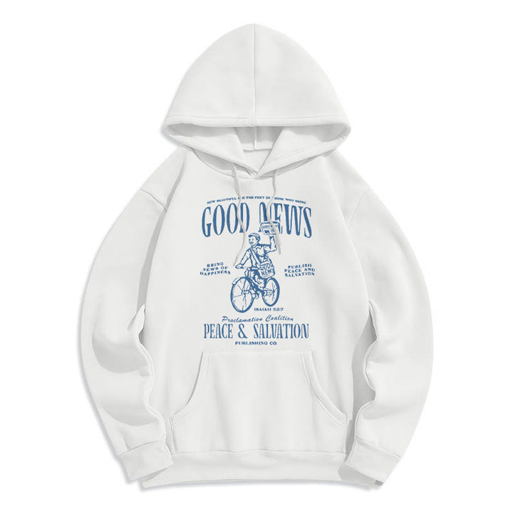 Christianartworkshop Quotation Style Good News Isaiah 52:7 Fleece Lined Polyester Hoodie