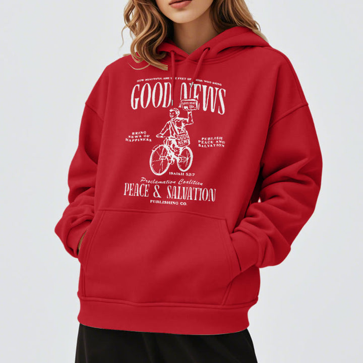 Christianartworkshop Quotation Style Good News Isaiah 52:7 Fleece Lined Polyester Hoodie - image 37