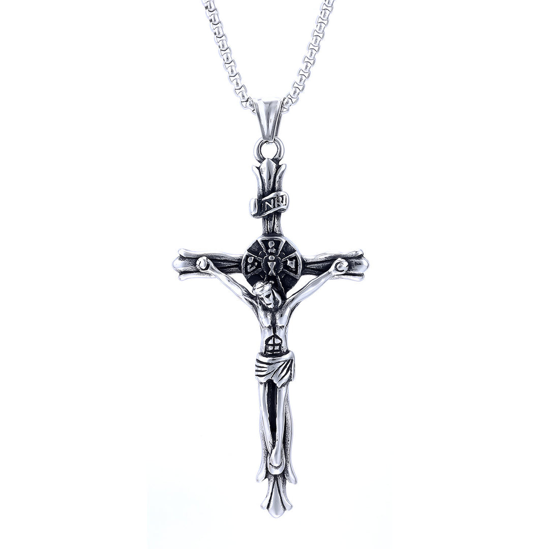 Christianartworkshop Classic Style INRI Plaque Crucifix Cross Jesus Sacred Faith Necklace