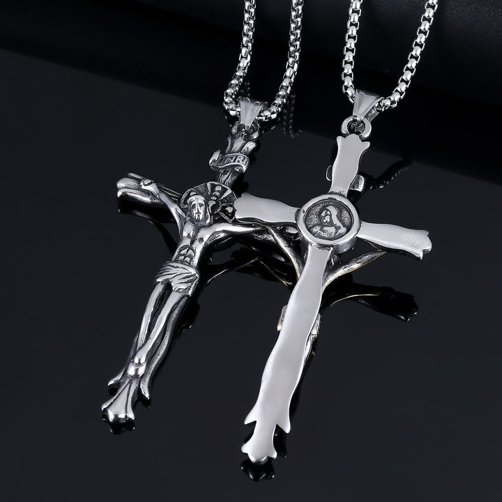 Christianartworkshop Classic Style INRI Plaque Crucifix Cross Jesus Sacred Faith Necklace