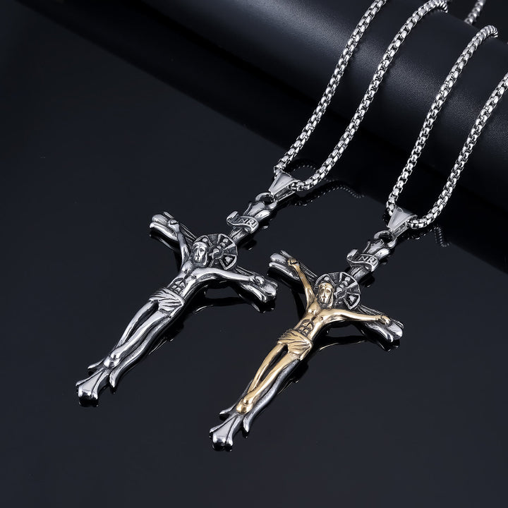 Christianartworkshop Classic Style INRI Plaque Crucifix Cross Jesus Sacred Faith Necklace