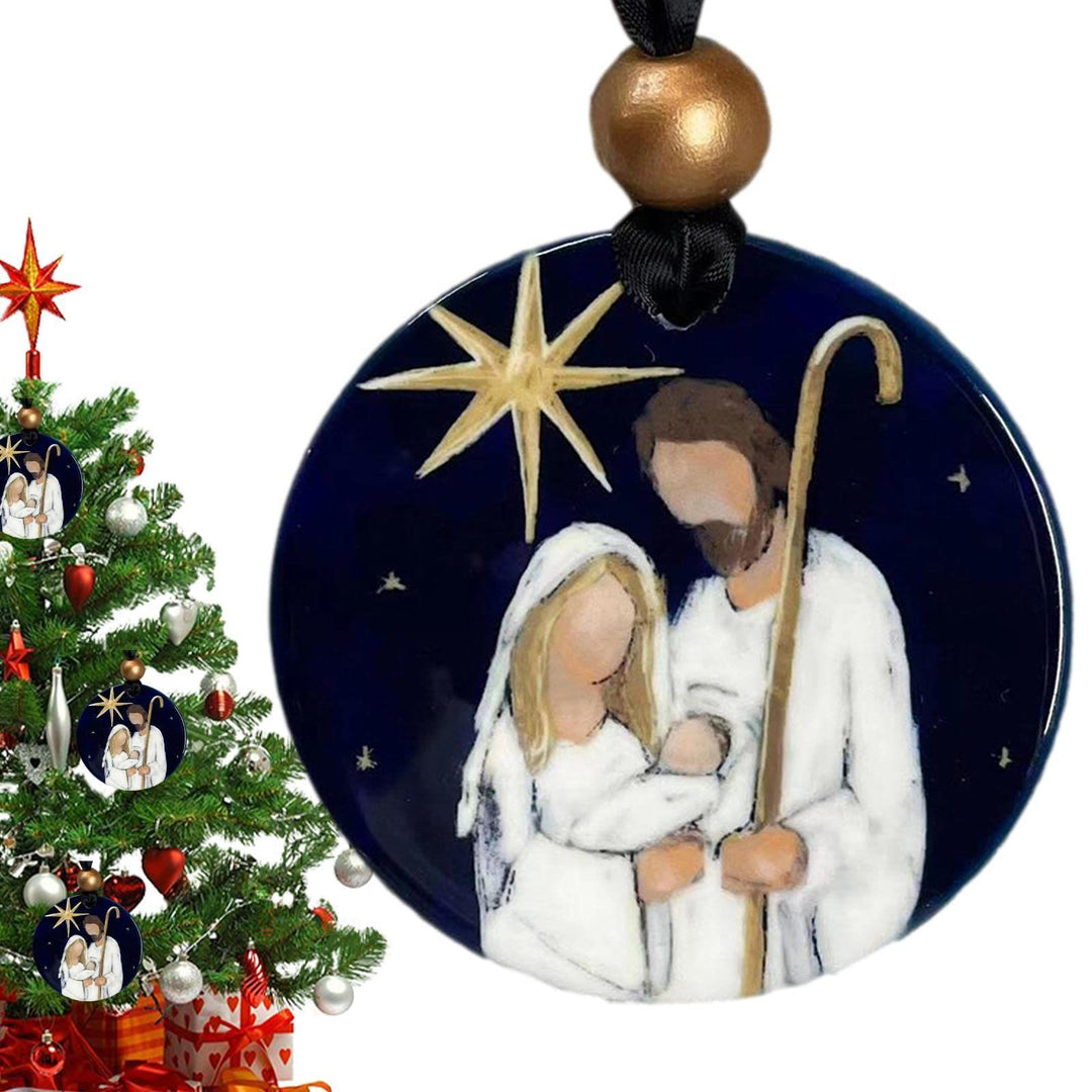 Christianartworkshop Colored Style Star Of Bethlehem Nativity Scene Christmas Nativity Hanging Ornaments - image 2