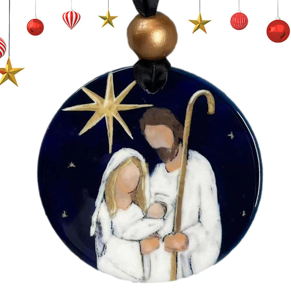 Christianartworkshop Colored Style Star Of Bethlehem Nativity Scene Christmas Nativity Hanging Ornaments - image 1