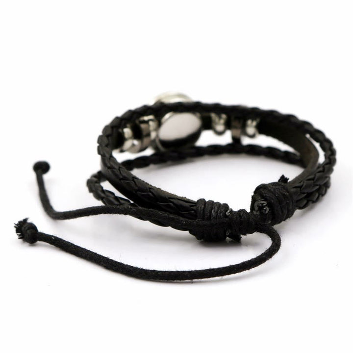 Discount Today: Different Style of St. Benedict Symbol Glow in Night Adjustable Leather Bracelet