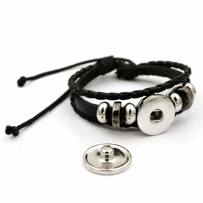 Discount Today: Different Style of St. Benedict Symbol Glow in Night Adjustable Leather Bracelet