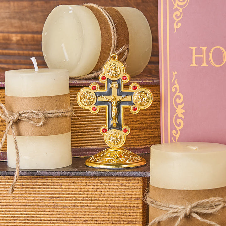 FREE Today: Retro Classic Style Divine Radiance Cross Statue Desktop Ornaments