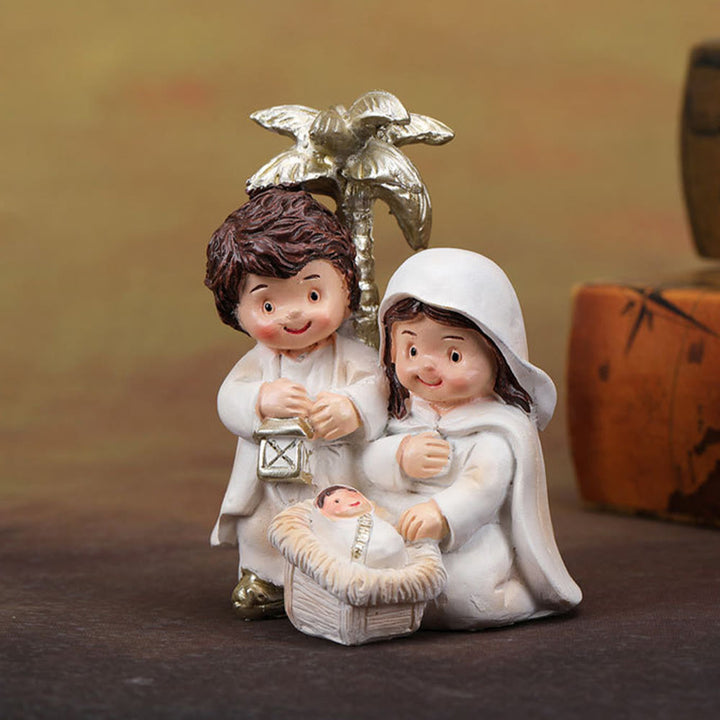 FREE Today: Cartoon Style Sculpture of Nativity Scene Resin Stereoscopic Desktop Ornaments