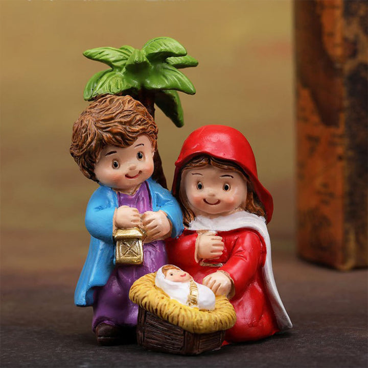 FREE Today: Cartoon Style Sculpture of Nativity Scene Resin Stereoscopic Desktop Ornaments