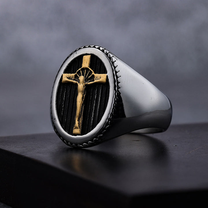 FREE Today: Retro Style Simple Crucifix Protection & Strength Titanium Ring