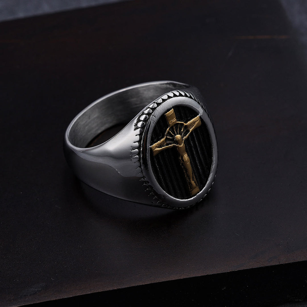 FREE Today: Retro Style Simple Crucifix Protection & Strength Titanium Ring