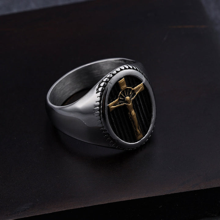 FREE Today: Retro Style Simple Crucifix Protection & Strength Titanium Ring