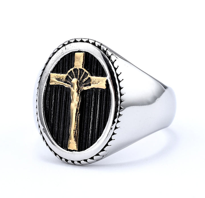 FREE Today: Retro Style Simple Crucifix Protection & Strength Titanium Ring