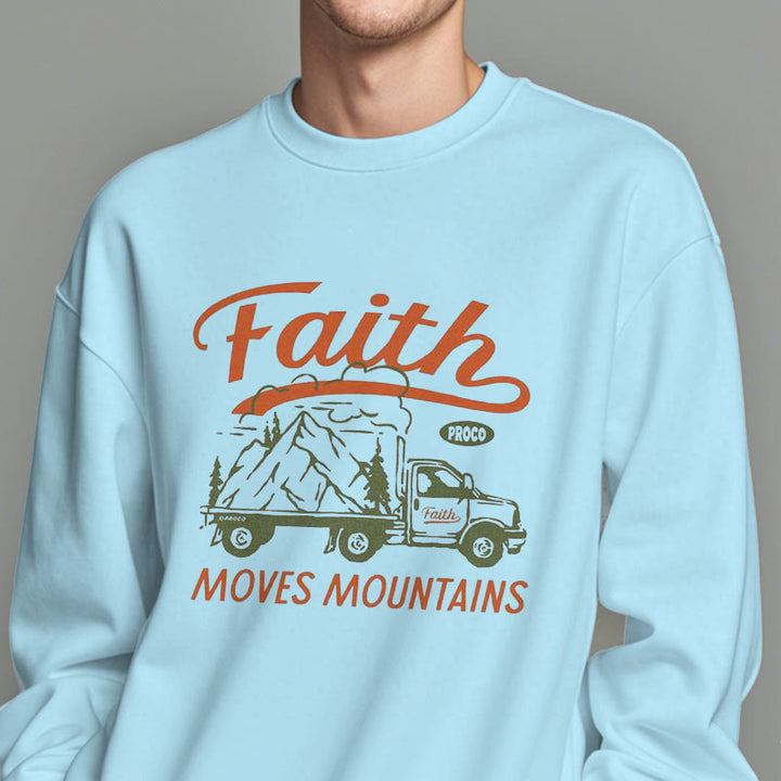 Christianartworkshop Quotation  Colored Style Faith Moves Mountains Fleece Lined Polyester Sweatshirt - image 14