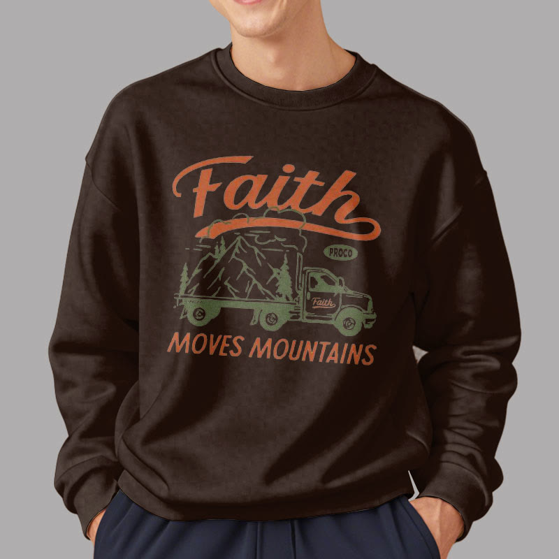 Christianartworkshop Quotation  Colored Style Faith Moves Mountains Fleece Lined Polyester Sweatshirt - image 10
