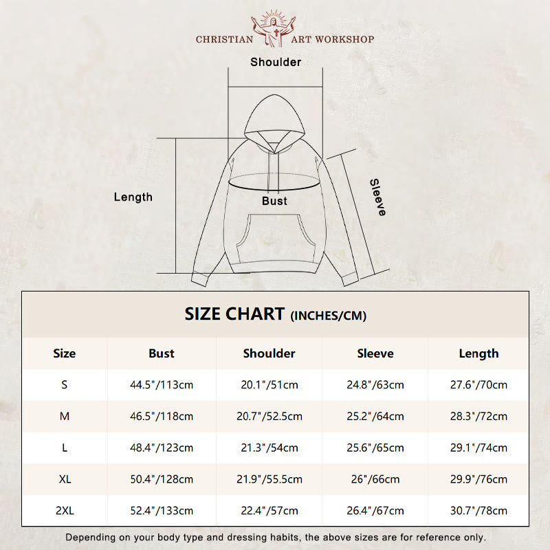 Christianartworkshop Classic Style Dolorosa Crucifix Jesus Sacred Faith Fleece Lined Polyester Hoodie