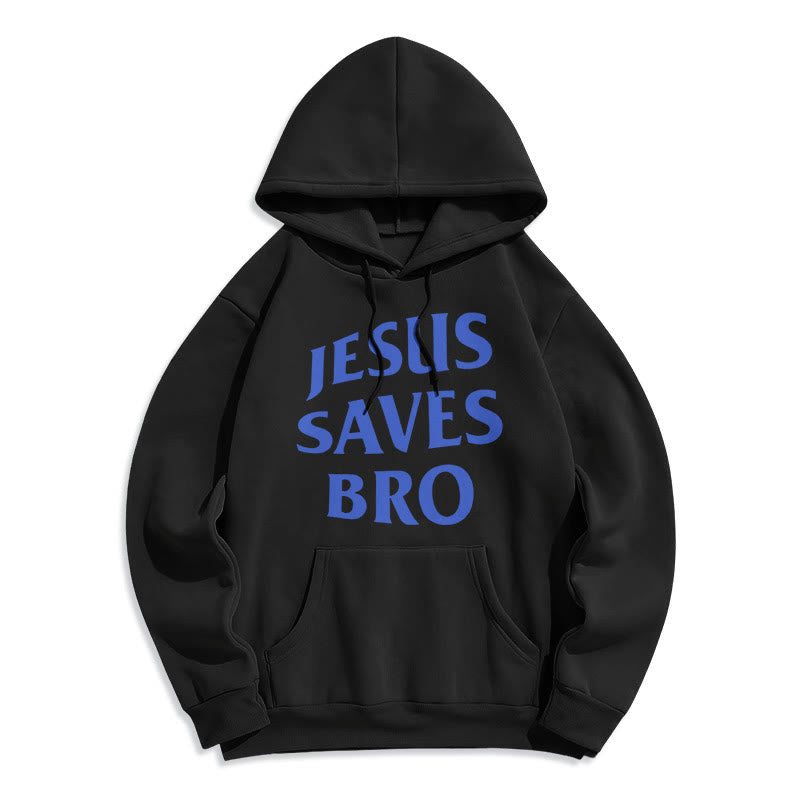 Christianartworkshop Quotation Style Jesus Saves Bro Proud Faith Fleece Lined Polyester Hoodie