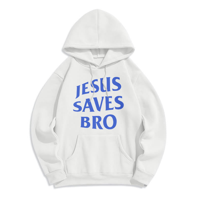 Christianartworkshop Quotation Style Jesus Saves Bro Proud Faith Fleece Lined Polyester Hoodie