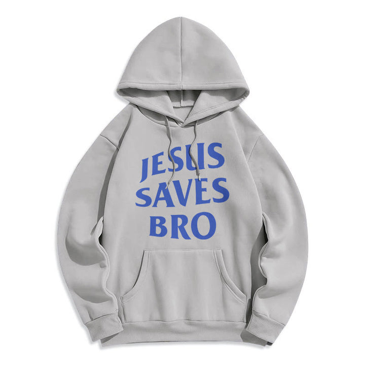 Christianartworkshop Quotation Style Jesus Saves Bro Proud Faith Fleece Lined Polyester Hoodie