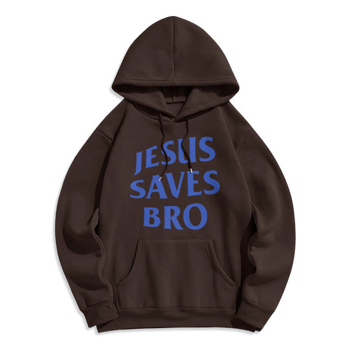 Christianartworkshop Quotation Style Jesus Saves Bro Proud Faith Fleece Lined Polyester Hoodie