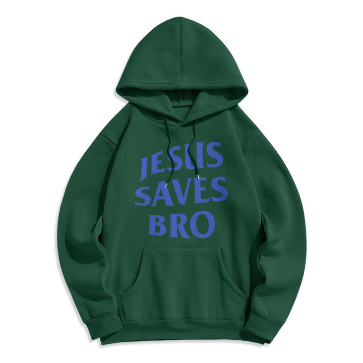 Christianartworkshop Quotation Style Jesus Saves Bro Proud Faith Fleece Lined Polyester Hoodie