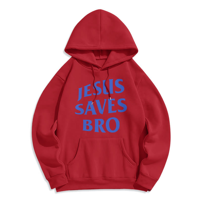 Christianartworkshop Quotation Style Jesus Saves Bro Proud Faith Fleece Lined Polyester Hoodie