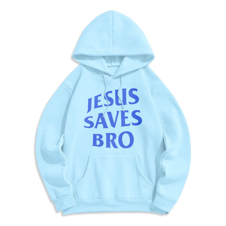 Christianartworkshop Quotation Style Jesus Saves Bro Proud Faith Fleece Lined Polyester Hoodie