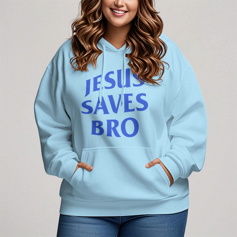 Christianartworkshop Quotation Style Jesus Saves Bro Proud Faith Fleece Lined Polyester Hoodie