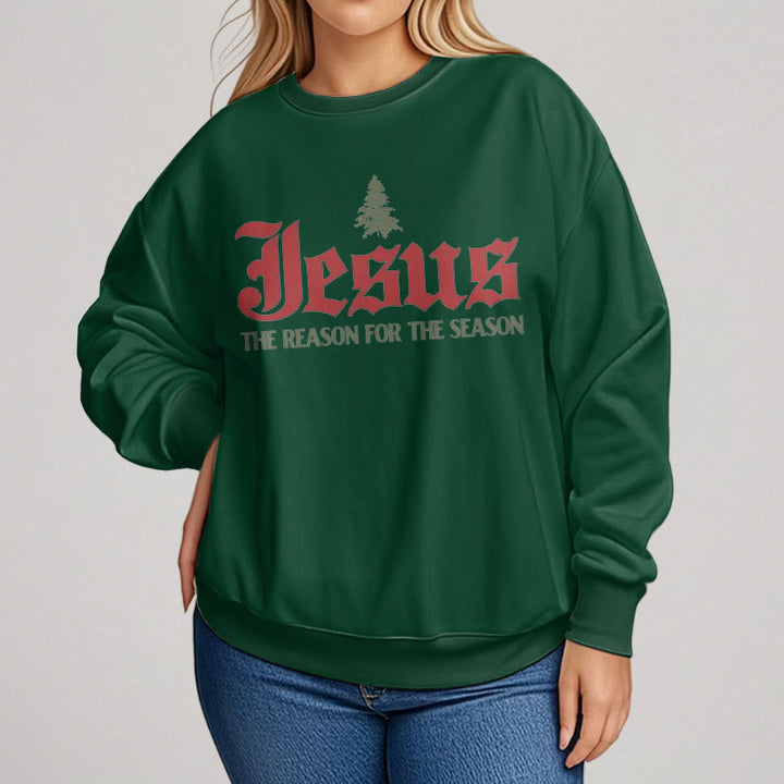 Christianartworkshop Quotation Style Jesus The Reason for the Season Fleece Lined Polyester Sweatshirt - image 12