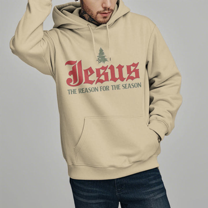 Christianartworkshop Quotation Style Jesus The Reason for the Season Fleece Lined Polyester Hoodie