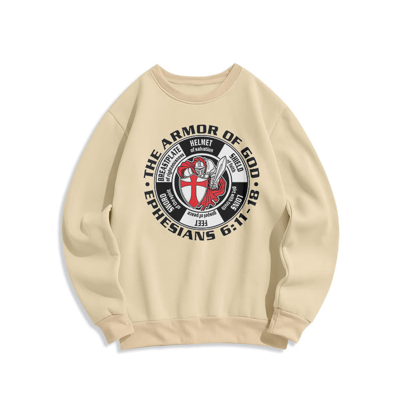 Christianartworkshop Modern Colored Style Crusader Knight Armor of God Fleece Lined Polyester Sweatshirt - Beige - 2XL - image 10