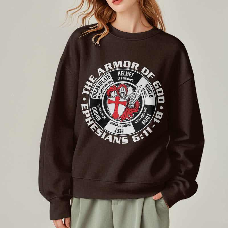 Christianartworkshop Modern Colored Style Crusader Knight Armor of God Fleece Lined Polyester Sweatshirt - image 13