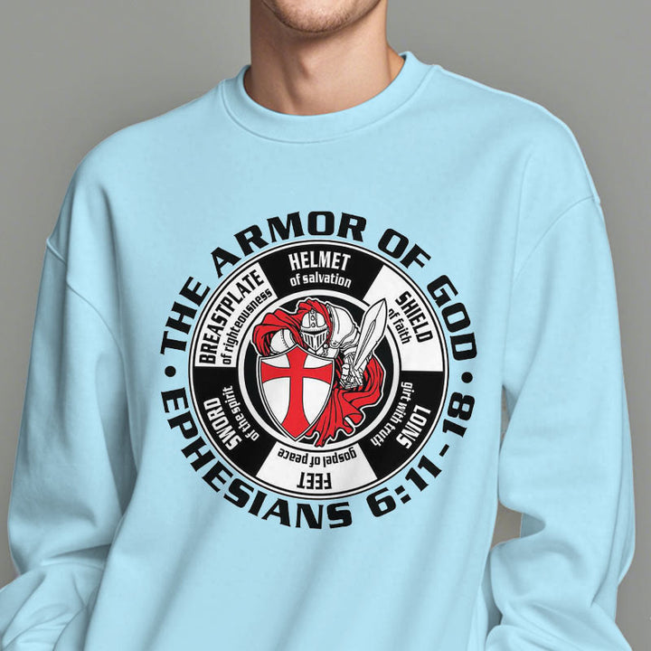 Christianartworkshop Modern Colored Style Crusader Knight Armor of God Fleece Lined Polyester Sweatshirt - image 4
