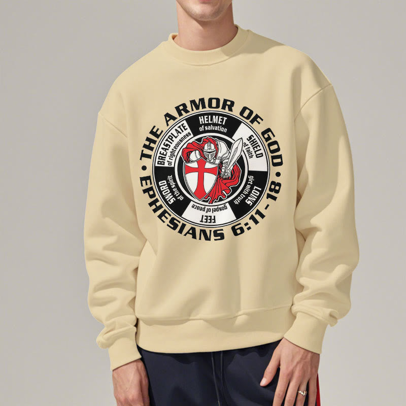 Christianartworkshop Modern Colored Style Crusader Knight Armor of God Fleece Lined Polyester Sweatshirt - image 11