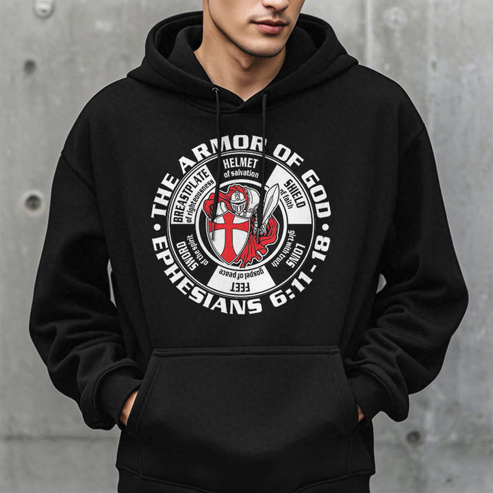 Christianartworkshop Modern Colored Style Crusader Knight Armor of God Fleece Lined Polyester Hoodie - image 6