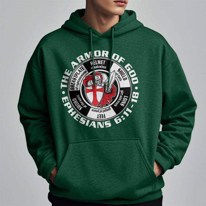 Christianartworkshop Modern Colored Style Crusader Knight Armor of God Fleece Lined Polyester Hoodie - image 12