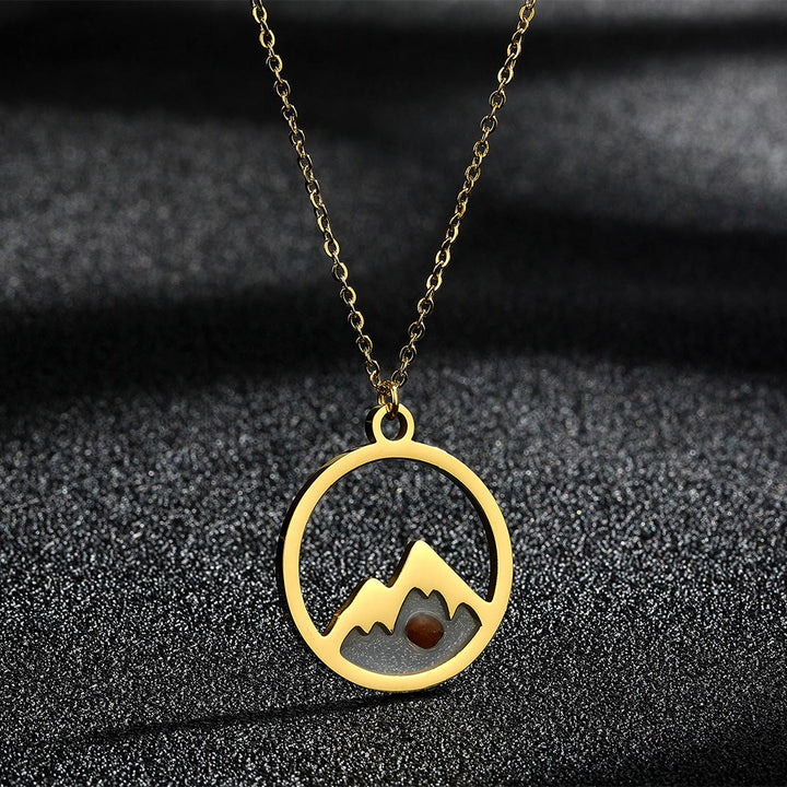 Christianartworkshop Modern Style Mountain Mustard Seed Faith Pendant Necklace