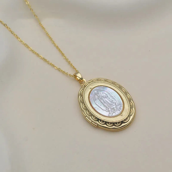 Christianartworkshop Classic Style Our Lady of Guadalupe Locket Pendant Necklace