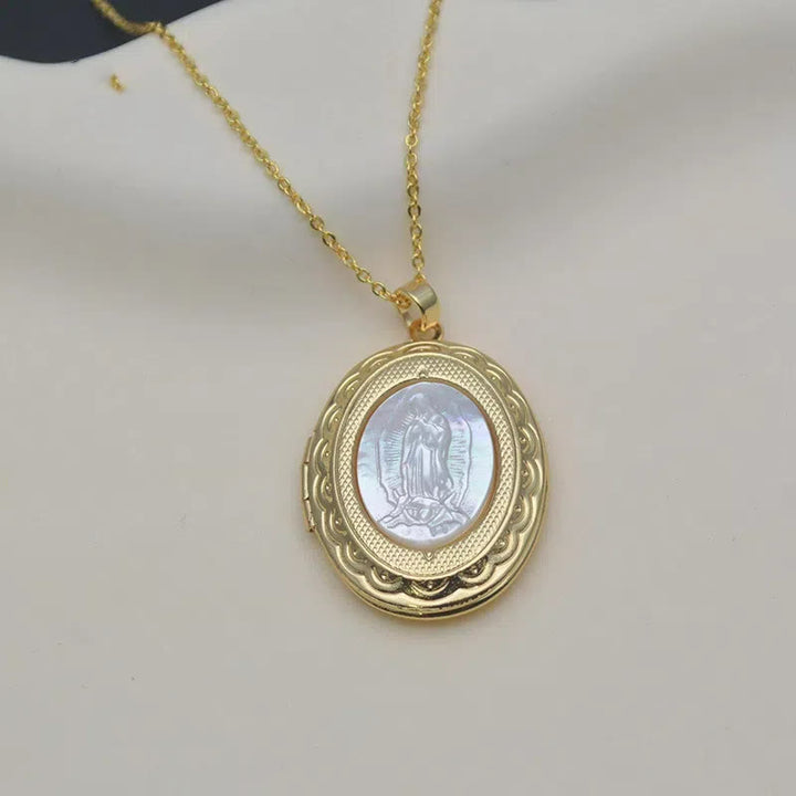 Christianartworkshop Classic Style Our Lady of Guadalupe Locket Pendant Necklace