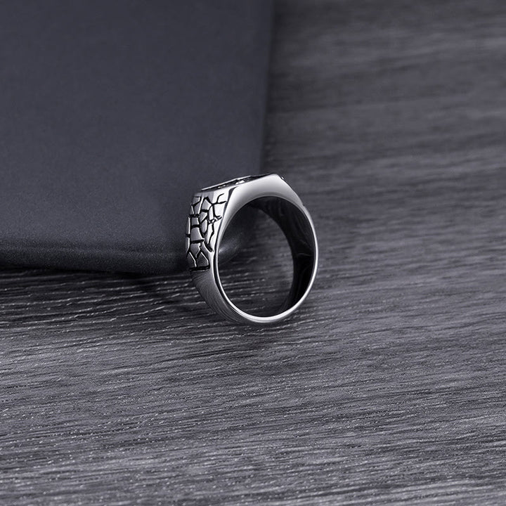 Christianartworkshop Classic Style Cracked Stone Pattern Cross Devine Faith Ring - image 5