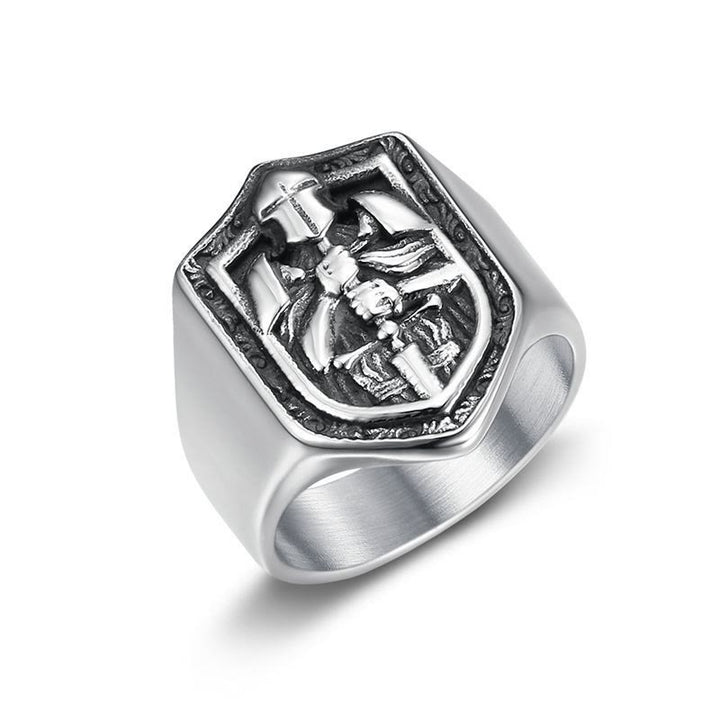 Christianartworkshop Classic Style Crusades Shield Sacred Protection Ring