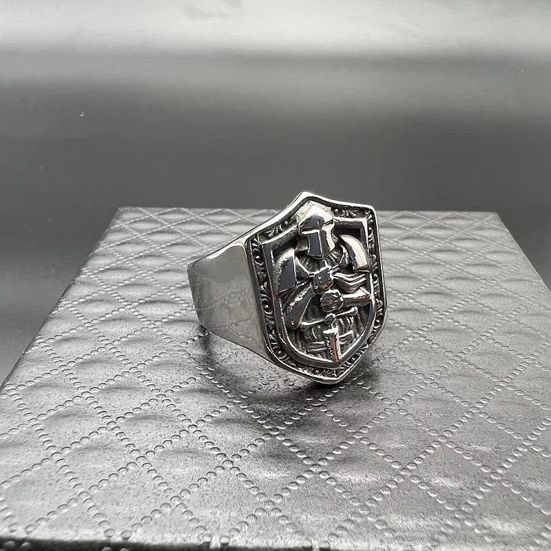 Christianartworkshop Classic Style Crusades Shield Sacred Protection Ring