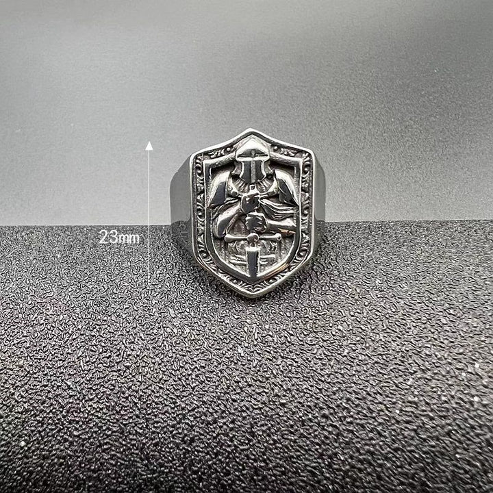 Christianartworkshop Classic Style Crusades Shield Sacred Protection Ring