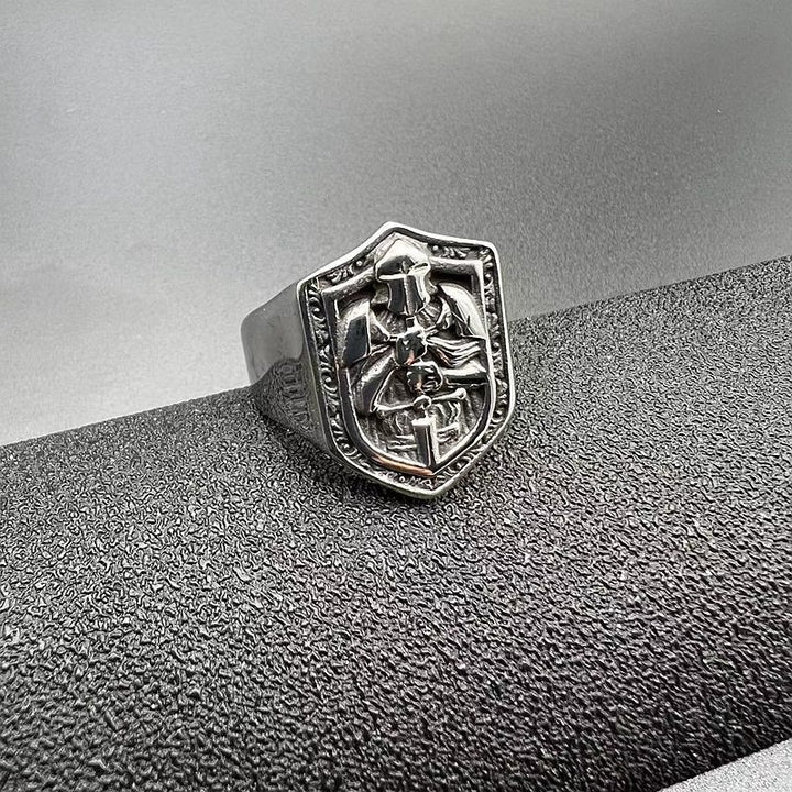 Christianartworkshop Classic Style Crusades Shield Sacred Protection Ring - image 2